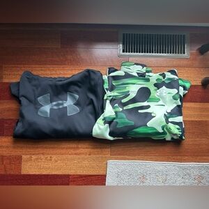 Under Armour Black and Green Camouflage Hoodies